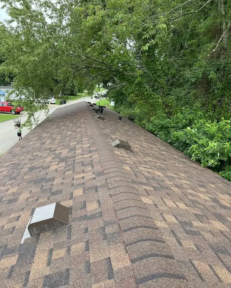 Close-up of Gutter Cleaning work by All American Home Improvement in Corydon